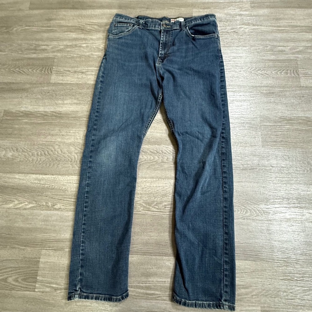 Wrangler Premium Quality Mens Slim Straight Leg Jeans‎ Medium Wash Blue Denim